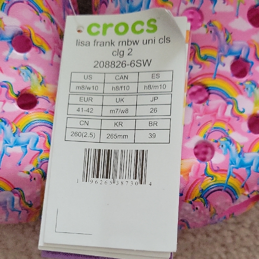 Lisa Frank Crocs Womens Rainbow Unicorn - Picture 2 of 6